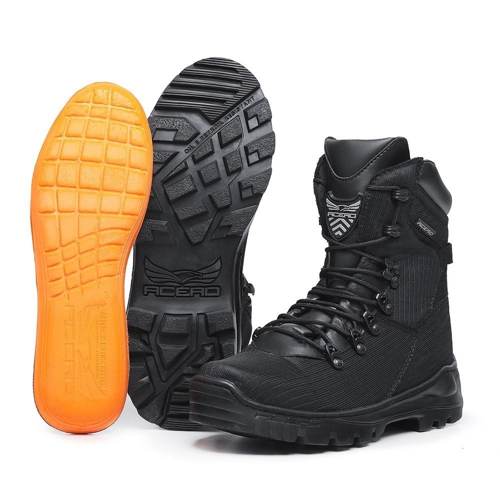 Coturno Militar Ripstop Acero Preto Cano Alto - Image 5