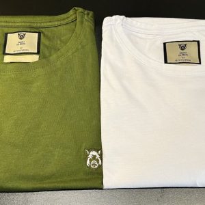 Kit 2 Camisetas PIMA – Verde Folha & Branca