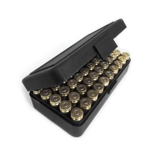 Caixa Porta Munição 380/9MM Retangular Preto 50un – Belica