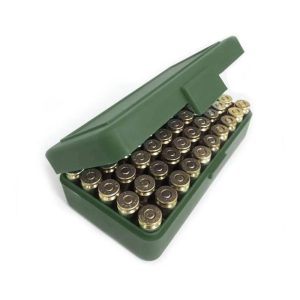 Caixa Porta Munição 380/9mm Retangular Verde 50un – Belica