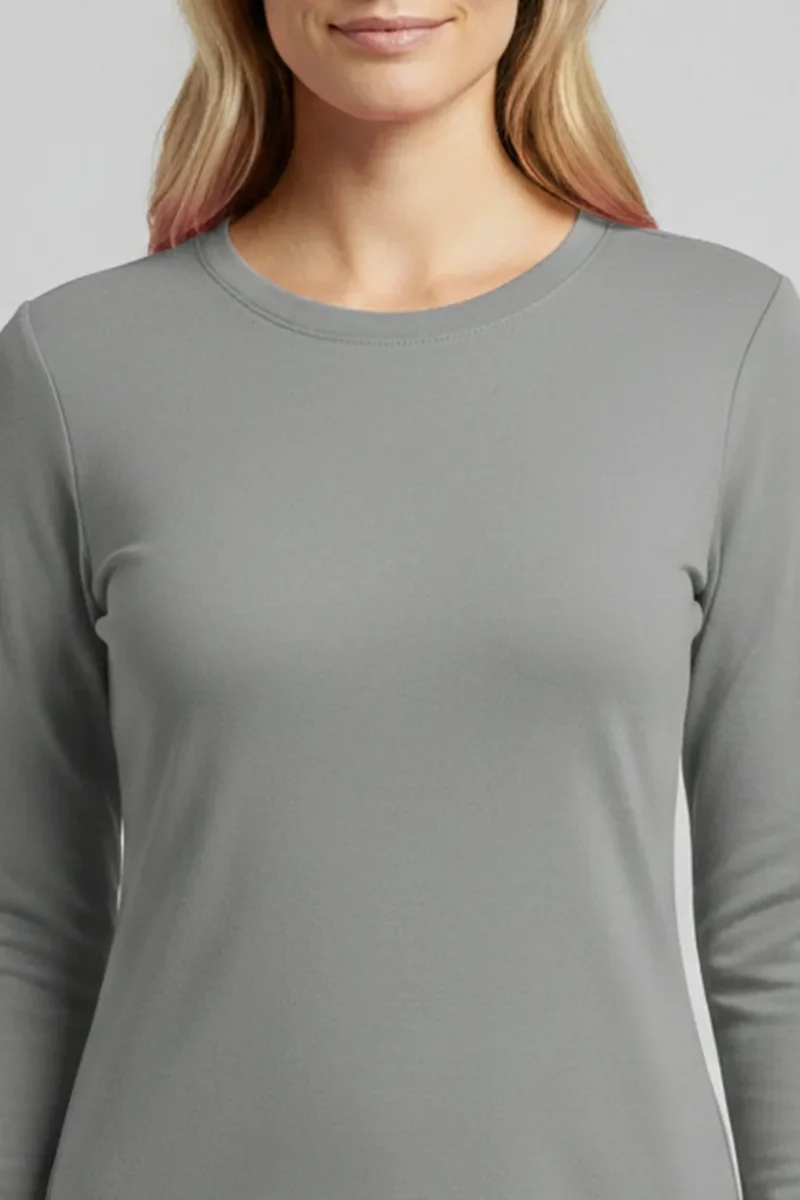 Camiseta Feminina Básica Poliamida UV Manga Longa Cinza - Image 6