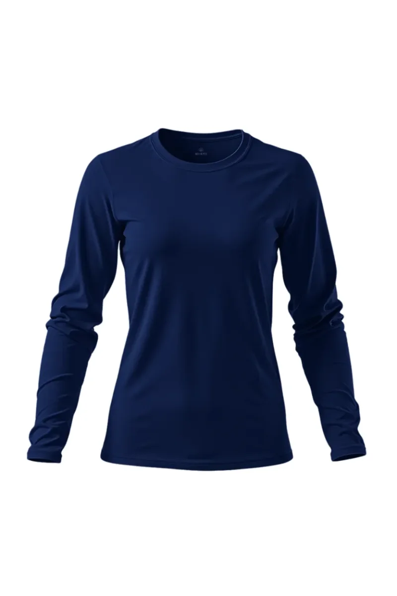Camiseta Feminina Básica Poliamida UV Manga Longa Marinho - Image 2