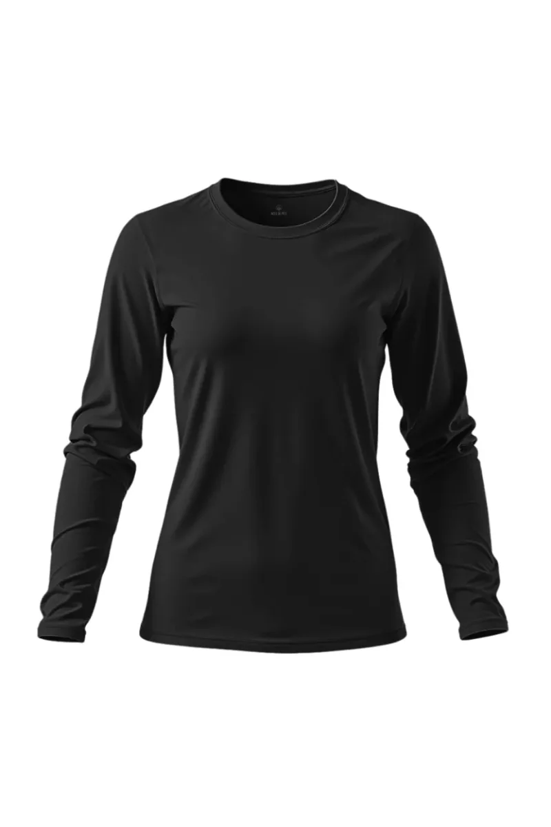 Camiseta Feminina Básica Poliamida UV Manga Longa Preto - Image 2