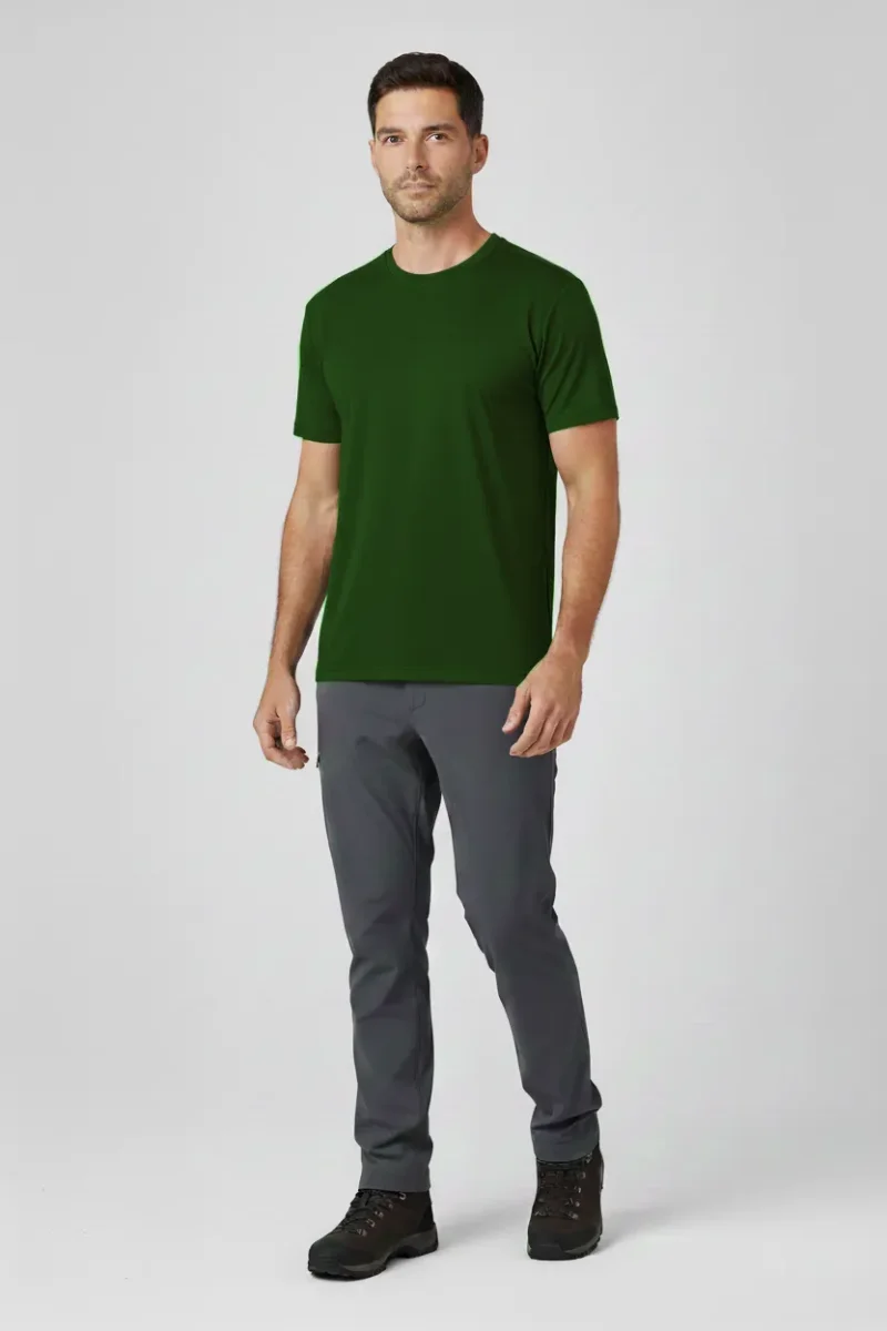 Camiseta Masculina Básica Poliamida UV Verde Escuro - Image 4