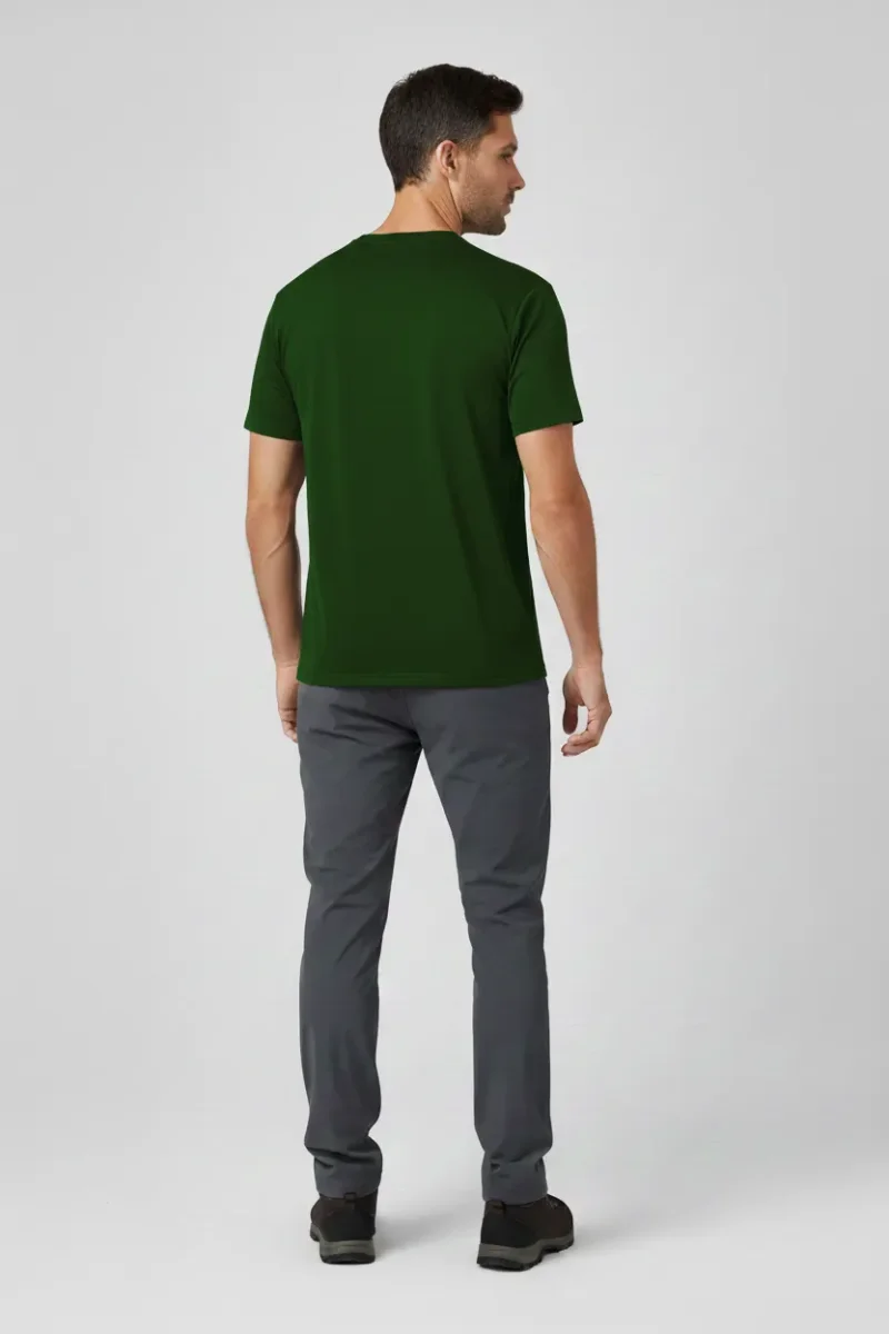 Camiseta Masculina Básica Poliamida UV Verde Escuro - Image 5