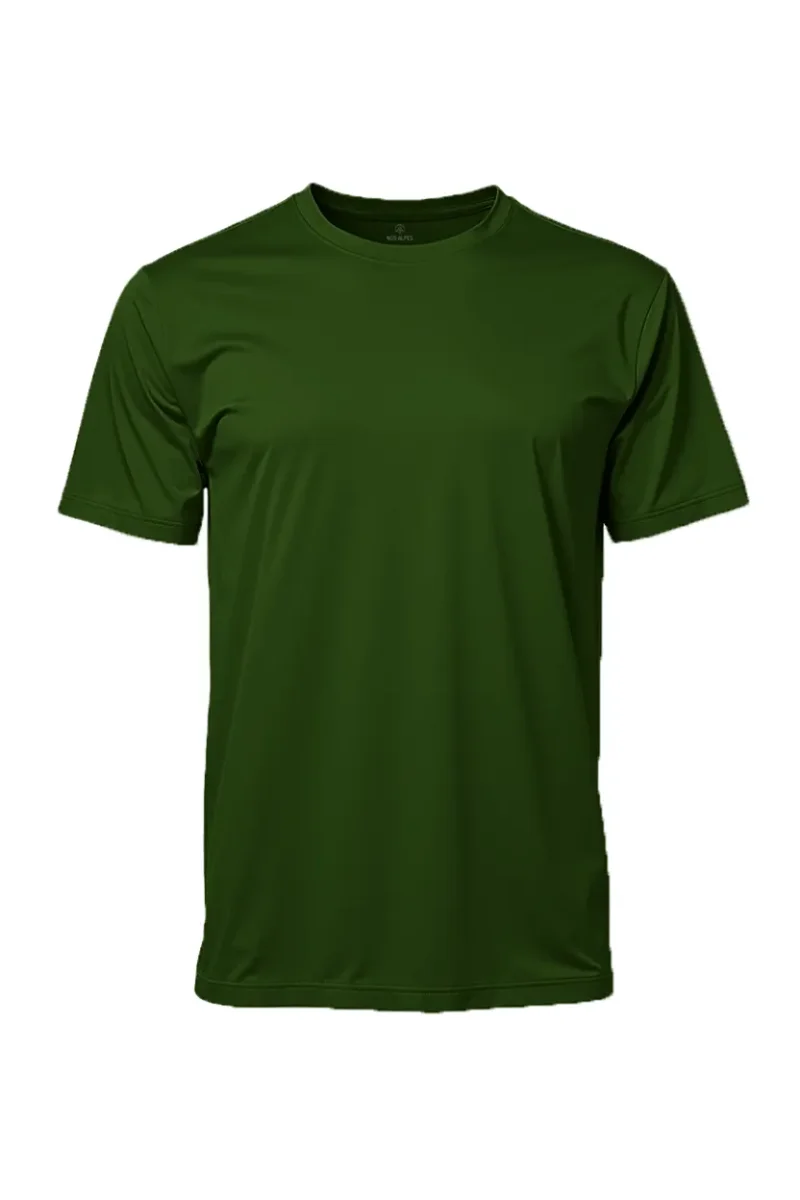 Camiseta Masculina Básica Poliamida UV Verde Escuro