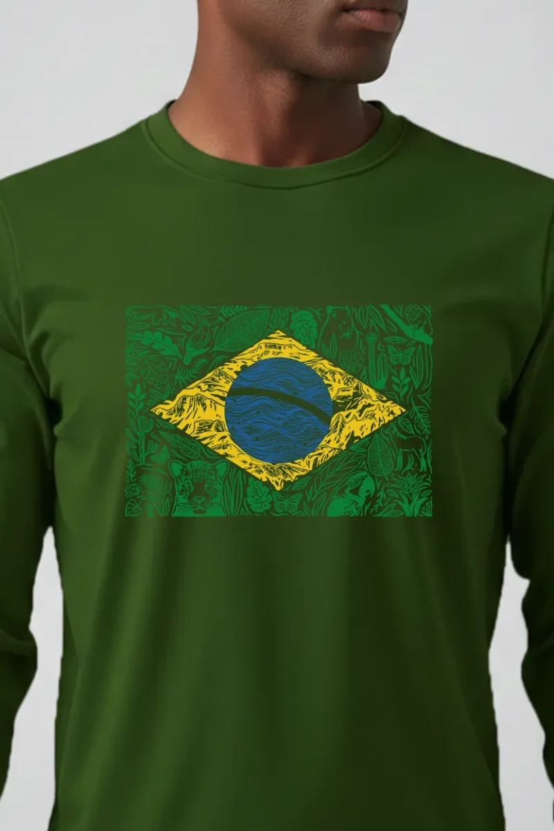 Camiseta Masculina Poliamida UV Manga Longa Brasil Natureza - Image 2