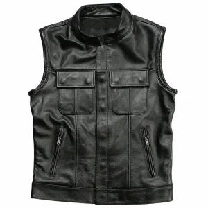 Colete de motociclista em pele Harley davidson – soa