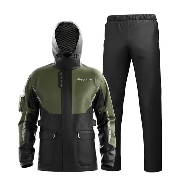 Conjunto de casaco e calças reflectores para motociclistas