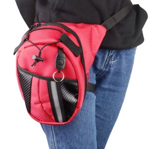 Saco de perna de moto vermelho para mulher