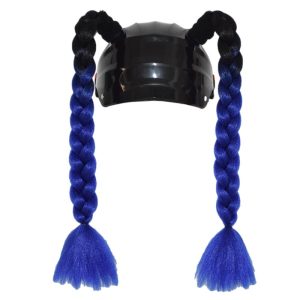 Trança para capacete de motociclista – azul/preto