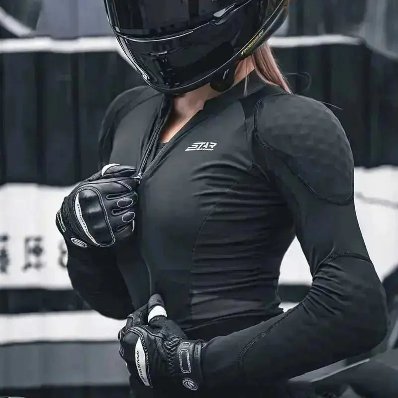 Colete de motociclista para mulher