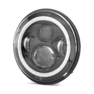 7″ fs7 farol de led preto para harley davidson street glide