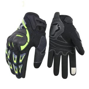 Luvas verdes de motocross