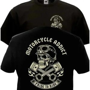 T-shirt vintage para motociclistas -motorcycle addict