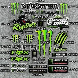 Autocolantes para capacetes de mota – x-trm fox monster