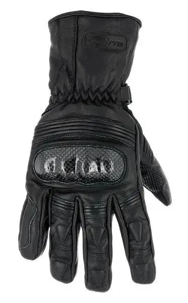 Luvas de inverno em pele para motociclismo com cobertura em carbono - Image 2