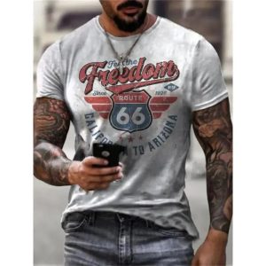 T-shirt para homem route66 freedom