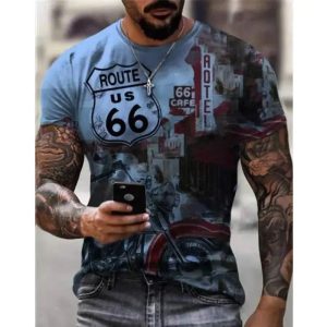 T-shirt para homem – corner cafe route 66