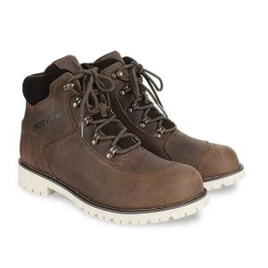 Botas de motociclismo em pele para homem