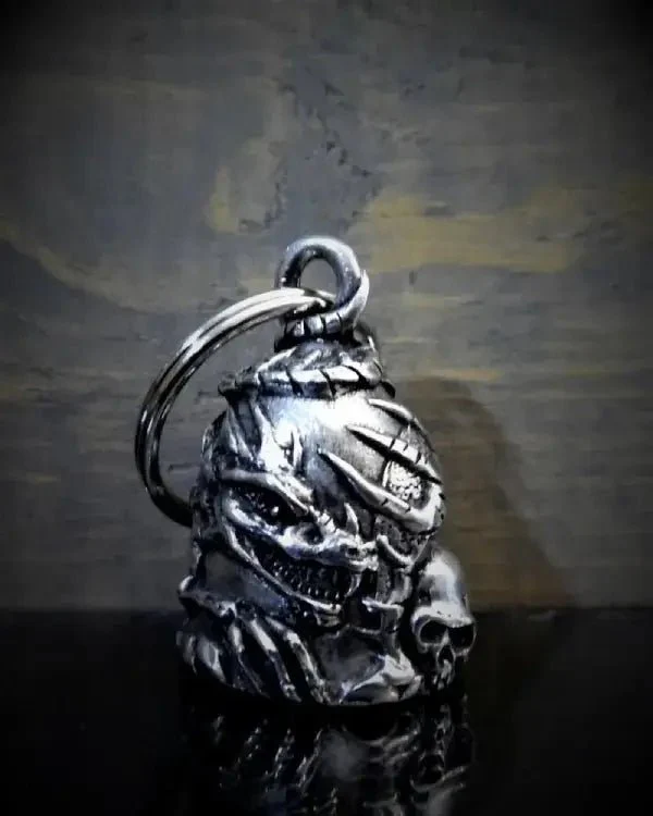 Campainha de mota única bravo bell® “dragon skull” (caveira de dragão)