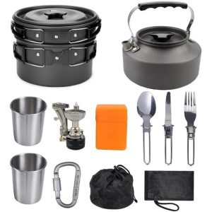 Utensílios de cozinha para campismo