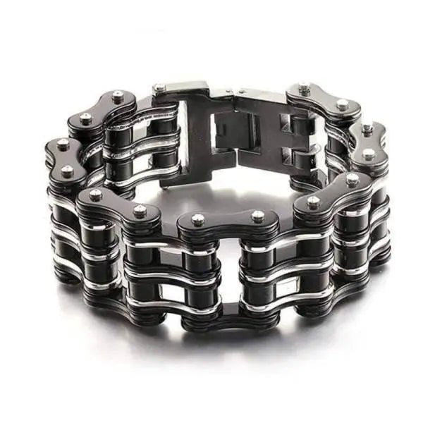 Pulseira de corrente preta e prateada para motas - Image 2