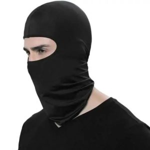 Balaclava de motociclista em lycra preta