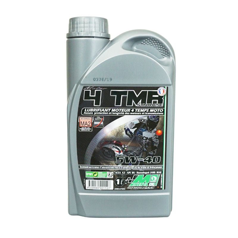 Óleo para motor a 4 tempos minerva maxiscooter/moto 4tmr synthese 5w40 recomendado pela piaggio (1l) (100% fabricado em França)