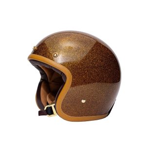 Capacete de fibra jet vintage | marko classic castanho brilhante