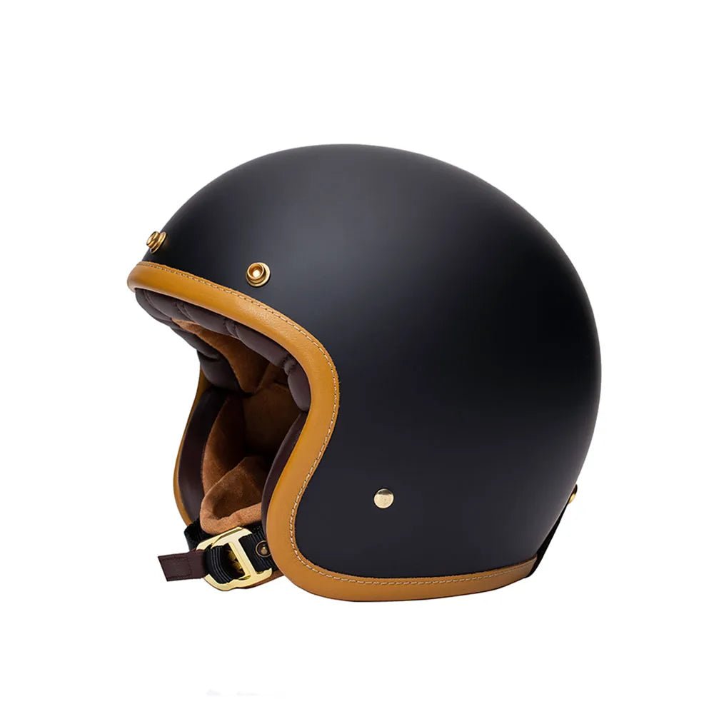Capacete vintage – preto e em pele - Image 2