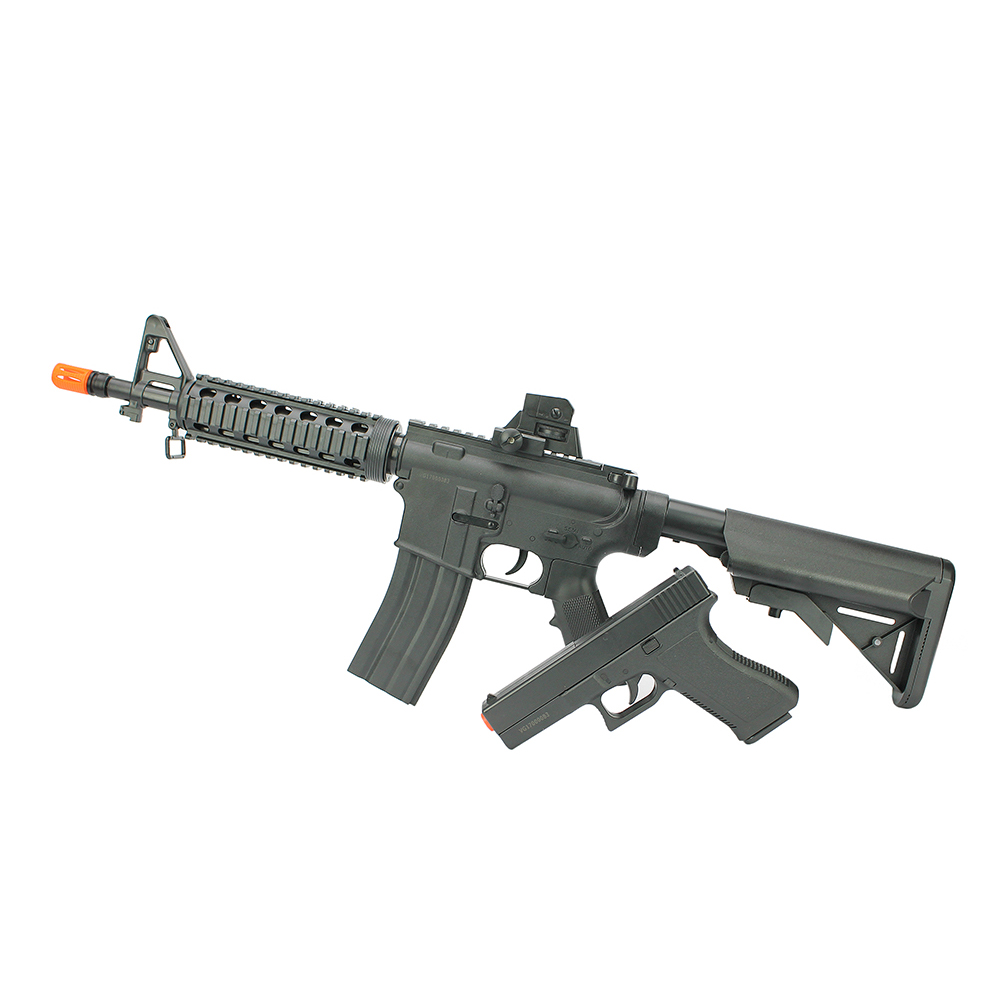 Kit M4A1 + Pistola Glock Airsoft Spring Toy – Vigor - Image 2