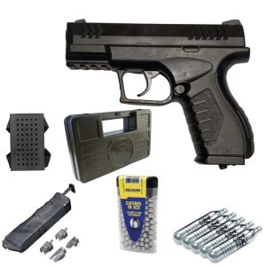 Pistola Pressão CO2 XBG 4.5 + 5x CO2 + Maleta + Speed Loader + Porta Chumbinho + Esfera 4.5 300un