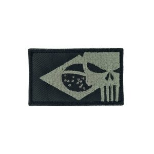 Patch Bandeira do Brasil Punisher Negativo 8,5cm x 5cm