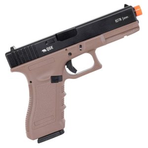 Pistola de Airsoft GBB Green Gás R17 Preta e Tan – QGK
