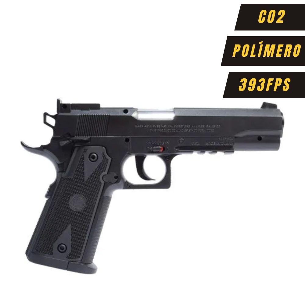 Pistola de Pressão 4.5 1911 TATICAL CO2 CB600 Wingun